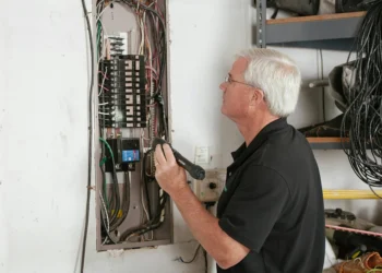 Inspecting circuit breakers. Photo credit: Kathleen Austin Kuhn / Pexels